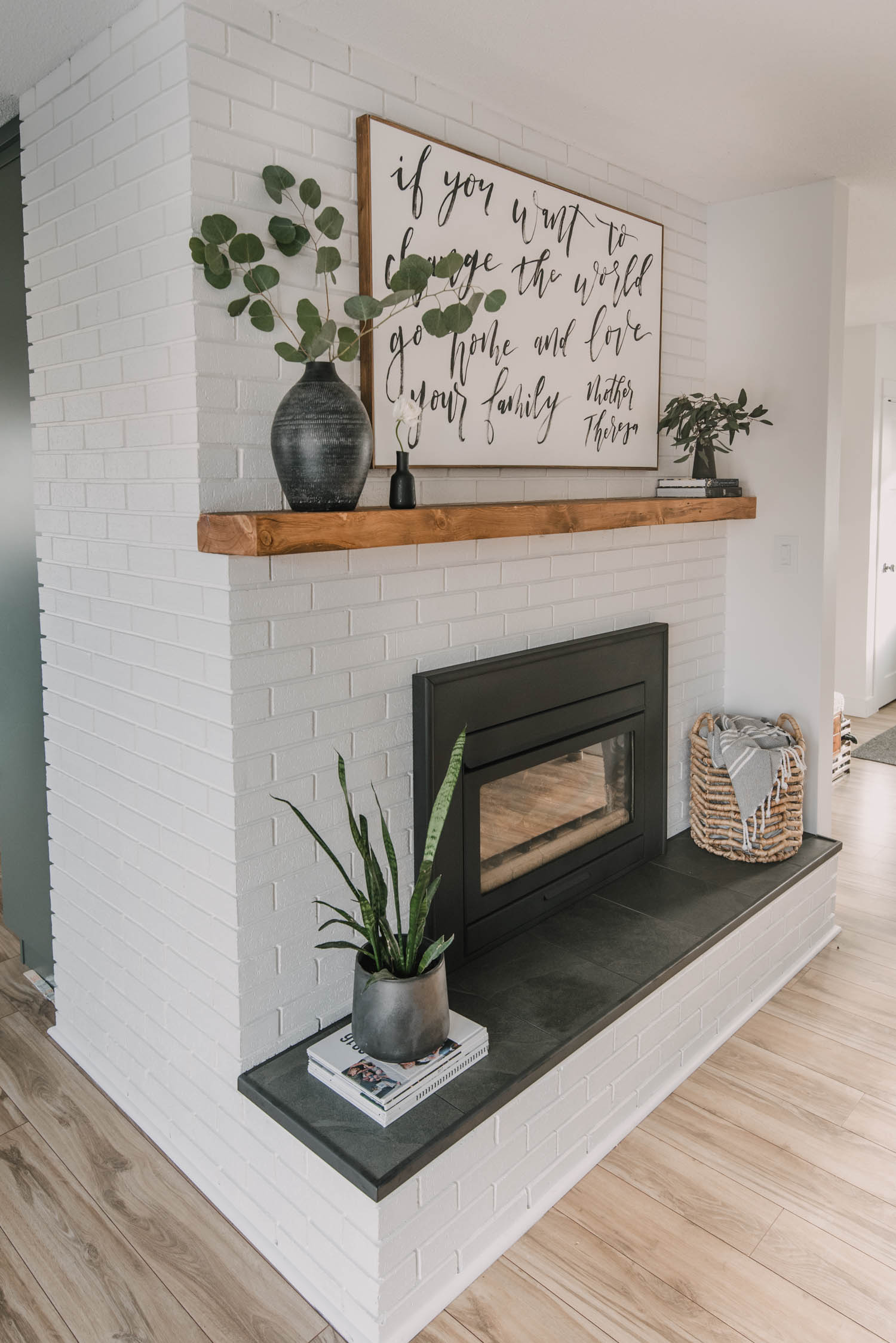 Modern Rustic DIY Fireplace Makeover