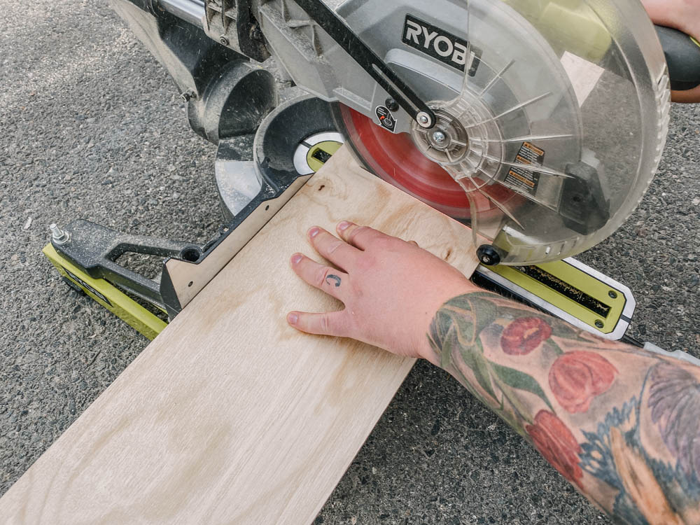 Cut Plywood to size for simple wall storage