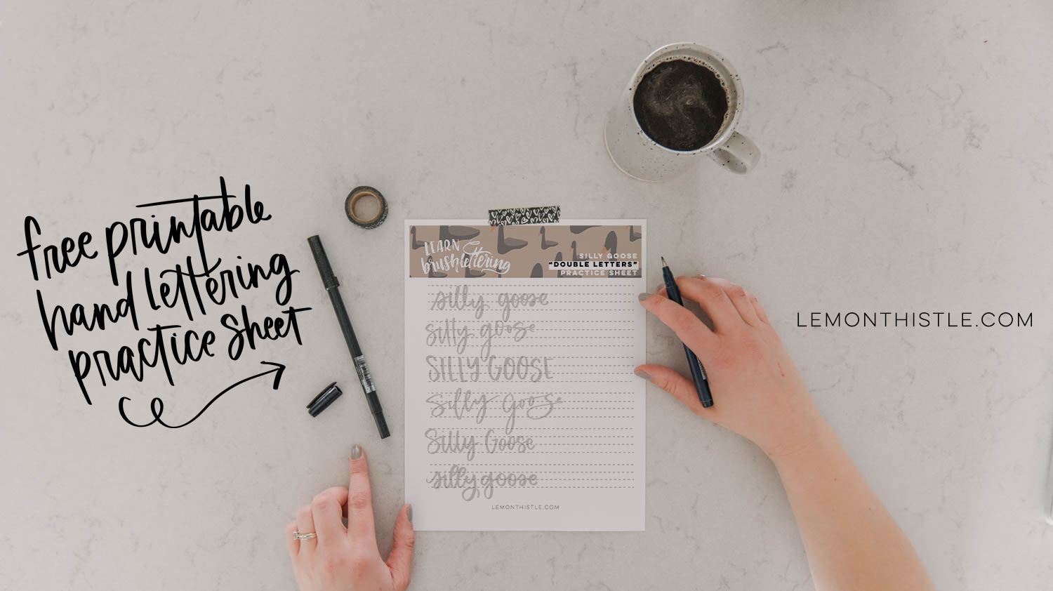 Free Printable Hand Lettering Practice Sheet
